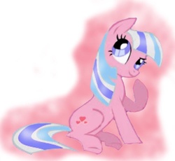 Size: 651x600 | Tagged: artist needed, safe, oc, oc only, oc:heartmaker, earth pony, pony, cute, earth pony oc, female, heart, looking back, mare, sitting, solo, thinking