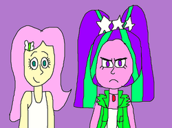 Size: 920x689 | Tagged: safe, artist:mjeddy, aria blaze, fluttershy, equestria girls, g4, 1000 hours in ms paint, ms paint