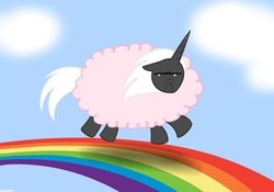 Size: 1280x896 | Tagged: safe, artist:mofetafrombrooklyn, oc, oc only, oc:high cross, pink fluffy unicorns dancing on rainbows, clothes, costume, rainbow