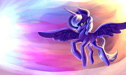 Size: 3937x2362 | Tagged: dead source, safe, artist:gianghanz, princess luna, g4, female, flying, high res, sad, solo