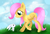 Size: 4554x3141 | Tagged: safe, artist:scarlet-spectrum, angel bunny, fluttershy, pegasus, pony, g4, cute, female, filly, filly fluttershy, grass, high res, shyabetes, younger