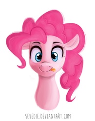 Size: 790x1011 | Tagged: safe, artist:sevedie, pinkie pie, g4, female, portrait, solo, tongue out