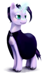 Size: 685x989 | Tagged: safe, artist:enigmatia, oc, oc only, oc:ohnine, pony, unicorn, cloak, clothes, solo