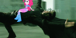 Size: 1000x500 | Tagged: safe, pinkie pie, equestria girls, g4, neo, pun, the matrix, visual pun