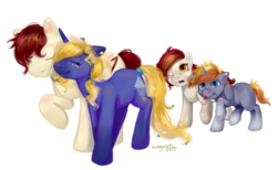 Size: 1329x820 | Tagged: safe, artist:enigmatia, oc, oc only, oc:forest feather, oc:starry dreams, pony, unicorn