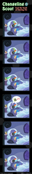 Size: 600x3263 | Tagged: safe, artist:vavacung, rainbow dash, changeling, comic:changeling-scout, g4, bed, book, comic, cuddling, cute, daring do and the sapphire statue, dashabetes, pointy ponies, sleeping, snuggling
