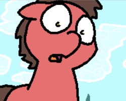Size: 850x680 | Tagged: safe, artist:pokehidden, oc, oc only, oc:big brian, pony, banned from equestria daily, spoiler:banned from equestria daily 1.5, :o, blank stare, reaction image, solo
