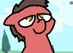 Size: 477x347 | Tagged: safe, artist:pokehidden, edit, oc, oc only, oc:big brian, pony, banned from equestria daily, animated, faic, floppy ears, frame by frame, reaction image, solo