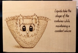 Size: 1280x871 | Tagged: safe, artist:horseez, oc, oc only, oc:fluffle puff, pyrography, solo, woodwork