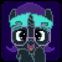 Size: 200x200 | Tagged: artist needed, safe, oc, oc only, oc:nyx, avatar, cute, icon, pixel art, solo