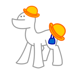 Size: 988x894 | Tagged: safe, artist:die-die-die, bowler hat, crossover, hat, homestar runner, homsar, ponified