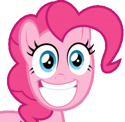 Size: 828x807 | Tagged: safe, artist:soren-the-owl, pinkie pie, g4, animated, faic, female, grin, irrational exuberance, simple background, smiling, solo, transparent background, vector, vibrating, wide eyes