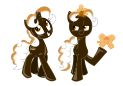 Size: 2000x1400 | Tagged: safe, artist:mofetafrombrooklyn, oc, oc only, oc:sweet chocolate delight, food pony, original species, broken horn, cupcake, horn