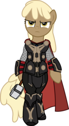 Size: 2980x5453 | Tagged: safe, artist:ispincharles, mjölna, pony, g4, bipedal, clothes, costume, simple background, solo, thor, transparent background, vector