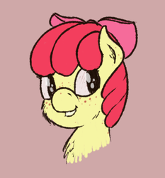 Size: 432x464 | Tagged: safe, artist:sandwichdelta, apple bloom, g4, chest fluff, cute, female, filly, freckles, solo