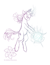 Size: 695x900 | Tagged: safe, artist:bellmod, twilight sparkle, g4, big crown thingy, female, magic, sketch, solo