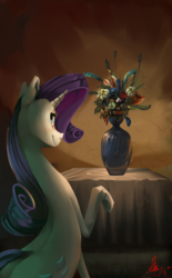 Size: 3093x5000 | Tagged: safe, artist:alumx, rarity, g4, female, flower, solo, vase