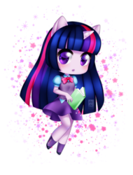 Size: 1024x1344 | Tagged: safe, artist:deizunei, twilight sparkle, anthro, g4, ambiguous facial structure, book, chibi, clothes, equestria girls outfit, female, no nose, solo