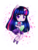 Size: 1024x1344 | Tagged: safe, artist:deizunei, twilight sparkle, anthro, g4, ambiguous facial structure, book, chibi, clothes, equestria girls outfit, female, no nose, solo