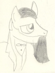 Size: 601x801 | Tagged: safe, artist:barryfrommars, pony, beard, friedrich engels, monochrome, ponified, solo, traditional art