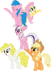 Size: 759x1053 | Tagged: safe, artist:blah23z, edit, applejack (g1), firefly, posey, surprise, twilight, g1, g4, games ponies play, g1 to g4, generation leap, recolor, simple background