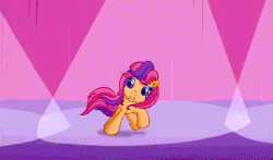 Size: 740x435 | Tagged: safe, screencap, scootaloo (g3), g3.5, waiting for the winter wishes festival, animated, cute, cutealoo, female, horses doing horse things, rolling, solo, spotlight, trip