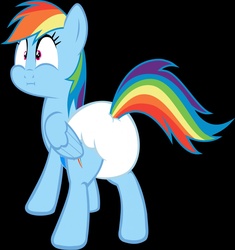 Size: 1202x1280 | Tagged: safe, artist:megarainbowdash2000, rainbow dash, g4, :i, black background, diaper, female, non-baby in diaper, poofy diaper, simple background, solo
