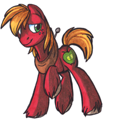 Size: 1174x1264 | Tagged: safe, artist:empresspony, big macintosh, earth pony, pony, g4, dork, male, solo, stallion, traditional art