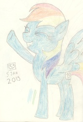 Size: 1386x2021 | Tagged: safe, artist:barryfrommars, rainbow dash, g4, smiling, traditional art