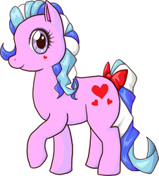 Size: 500x554 | Tagged: artist needed, safe, oc, oc only, oc:heartmaker, earth pony, pony, bow, cute, earth pony oc, gift art, heart, heart on cheek, looking at you, simple background, solo, tail bow, white background