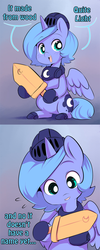 Size: 540x1348 | Tagged: safe, artist:ende26, princess luna, g4, cute, female, filly, looking at you, lunabetes, open mouth, smiling, solo, tumblr, wooden sword, woona, woona knight