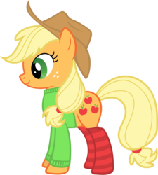 Size: 9000x10000 | Tagged: safe, artist:teiptr, applejack, earth pony, pony, g4, absurd resolution, clothes, female, mare, simple background, socks, solo, striped socks, sweater, transparent background