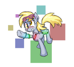 Size: 843x758 | Tagged: safe, artist:signal15, derpy hooves, pegasus, pony, g4, female, glowstick, mare, shutter shades, solo, sunglasses