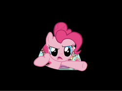 Size: 1024x768 | Tagged: safe, pinkie pie, g4, fourth wall, sugarcube corner, wallpaper