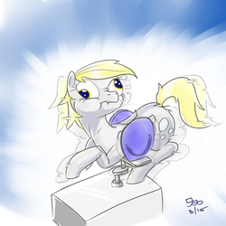 Size: 2000x2000 | Tagged: safe, artist:wafflecannon, derpy hooves, pegasus, pony, g4, female, high res, mare, shaking, solo