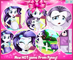 Size: 300x250 | Tagged: safe, rarity, equestria girls, g4, advertisement, babity, baby, blushing, bootleg, clone, crying, fynsy, heart, i dont even, implied selfcest, pacifier, pregnant, seems legit, self paradox, wat, why