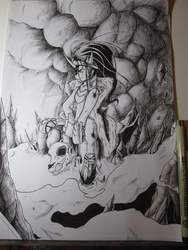 Size: 1200x1600 | Tagged: safe, artist:aerolp, king sombra, g4, male, solo, traditional art