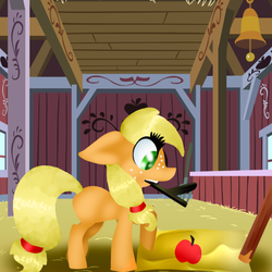 Size: 501x501 | Tagged: safe, artist:mistressfabulous, applejack, g4, female, filly, filly applejack, packaging, solo, sweet apple acres, younger