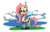 Size: 4282x2730 | Tagged: safe, artist:alumx, fluttershy, pegasus, pony, g4, cloud, female, full body, mare, outdoors, smiling, solo, standing