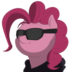 Size: 4044x4192 | Tagged: safe, artist:allyster-black, pinkie pie, g4, absurd resolution, female, simple background, solo, sunglasses, transparent background