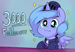 Size: 750x528 | Tagged: safe, artist:ende26, princess luna, g4, cute, female, filly, followers, solo, tumblr, woona, woona knight