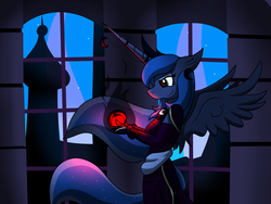 Size: 4000x3000 | Tagged: safe, artist:dazed-and-wandering, princess luna, alicorn, anthro, g4, female, solo