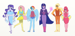 Size: 1679x822 | Tagged: safe, artist:amber flicker, applejack, fluttershy, pinkie pie, rainbow dash, rarity, twilight sparkle, gem (race), equestria girls, g4, belly button, carnelian (gem), charoite, crossover, female, gem, gemsona, group, mane six, midriff, purple spinel, quartz, rainbow tourmaline, rhodochrosite, sextet, sphalerite, spinel, steven universe, tourmaline, wings, yellow sphalerite