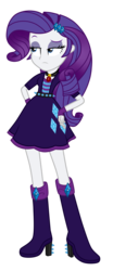 Size: 3400x8153 | Tagged: safe, artist:mixiepie, adagio dazzle, rarity, equestria girls, g4, my little pony equestria girls: rainbow rocks, absurd resolution, accessory swap, alternate universe, amulet, bad girl, clothes, clothes swap, evil rarity, female, gem, high heel boots, long hair, necklace, paint tool sai, role reversal, simple background, siren gem, solo, spikes, the dazzlings, transparent background