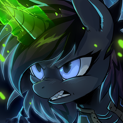Size: 500x500 | Tagged: safe, artist:hioshiru, oc, oc only, pony, unicorn, angry, clothes, glowing eyes, gritted teeth, magic, magic aura, solo
