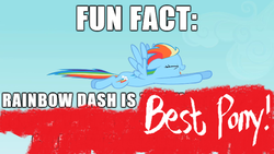 Size: 610x343 | Tagged: safe, edit, rainbow dash, g4, bad edit, best pony, correction, fun fact, meme