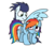 Size: 1024x899 | Tagged: safe, artist:anyponedrawn, rainbow dash, soarin', pony, g4, backwards cutie mark, blushing, butt, cute, female, love, male, plot, presenting, rainbutt dash, romance, ship:soarindash, shipping, straight, wings