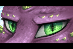 Size: 900x600 | Tagged: safe, artist:arktyczna, spike, g4, eyes, male, older, older spike, slit pupils, solo