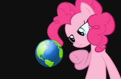 Size: 664x434 | Tagged: safe, artist:slkendylolgarcia, pinkie pie, earth pony, pony, g4, earth, female, giant pony, pony bigger than a planet, solo, space