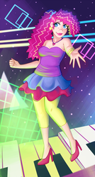 Size: 900x1682 | Tagged: safe, artist:emberfan11, pinkie pie, equestria girls, friendship through the ages, g4, my little pony equestria girls: rainbow rocks, bare shoulders, female, humanized, new wave pinkie, sleeveless, solo, strapless